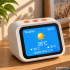 Išmanusis AI laikrodis su jutikliniu ekranu, balso asistentu ir Bluetooth garsiakalbiu, 11,5 × 8 × 7 cm