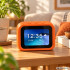 Išmanusis AI stalo laikrodis su jutikliniu ekranu, Bluetooth ir garsiakalbiu, oranžinis, 11,5 × 8 × 7 cm, 27954_P
