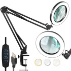Kosmetinė LED lupa-lampa su stikliniu lęšiu, 09197