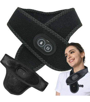 Masažinė kaklo ir sprando juosta su šildymo funkcija, USB-C, juoda