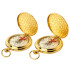 Metalinis turistinis kišeninis kompasas su dangteliu, auksinis, 6x1,2cm