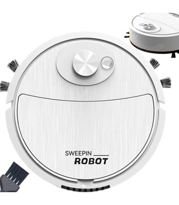 Automatinis belaidis robotas dulkių siurblys su šepečiais, baltas, Ø 17,5 cm, aukštis 5 cm