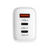 Greitojo įkrovimo tinklo įkroviklis su 3 jungtimis, 65 W, PD-71, 8 × 2,8 × 4,3 cm