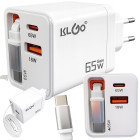 Universalus greitojo įkrovimo tinklo įkroviklis su USB-C laidu, 65 W, PD-75