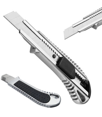 Metalinis universalus tapetų peilis su nulaužiamais ašmenimis, 18mm