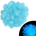 Mėlyni fluorescenciniai dekoratyviniai akmenukai 100 vnt., apie 2 cm