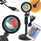 LED RGB saulėlydžio ir saulėtekio projektorius-lampas su USB maitinimu ir nuotolinio valdymo pulteliu, 24571