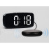 Elektroninis žadintuvas su vibraciniu padu ir LED ekranu, juodas, 12 cm × 6 cm, padas 9 cm × 2 cm