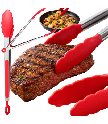 Virtuvinės ir grilio žnyplės su plastikiniais antgaliais, 30 cm