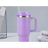 Terminis puodelis su šiaudeliu ir rankena, violetinis, 1200ml