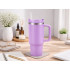 Terminis puodelis su šiaudeliu ir rankena, violetinis, 1200ml