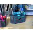Stalinis metalinis organizatorius su 8 skyreliais ir stalčiuku, juodas, 22 × 11 × 10 cm