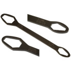 Universalus plokščias žiedinis raktas, juodas, 260 mm, 8–22 mm