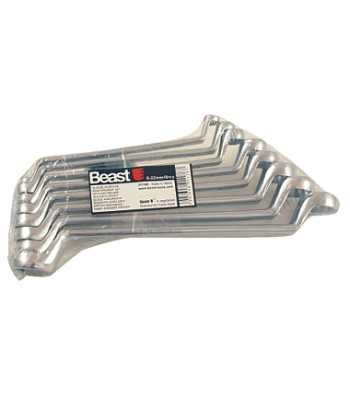 Lenktų žiedinių raktų rinkinys WS 8X, 6–22 mm