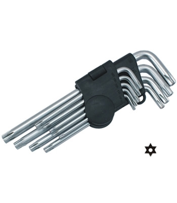 Vidutiniai TORX raktai su skyle, Cr MIDDLE, 10–50, 9 vnt.