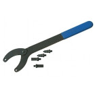 Reguliuojamas paskirstymo diržų skriemulių ir krumpliaračių raktas su adapteriais, 5 dalių (2 × 12 mm, 2 × 6/10/12 mm), 4X