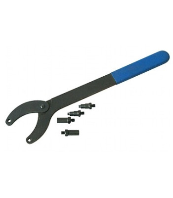 Reguliuojamas paskirstymo diržų skriemulių ir krumpliaračių raktas su adapteriais, 5 dalių (2 × 12 mm, 2 × 6/10/12 mm), 4X