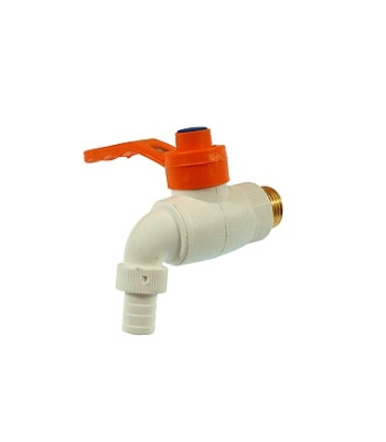 Sodo žarnos čiaupas, plastikinis, su metaliniu sriegiu, 1/2''