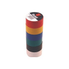 Spalvotų izoliacinių juostų rinkinys, spalvų mišinys, 6 vnt., 19 mm × 5 m
