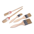 Dažymo teptukų rinkinys, plokšti ir apvalūs, 5 vnt., 1-1.5-2'' (3 vnt.), Nr. 4-6 (2 vnt.)