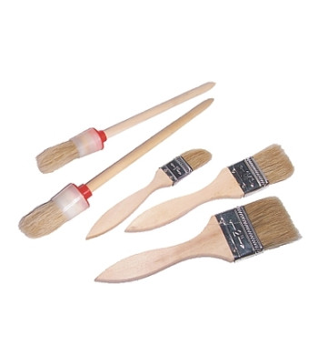 Dažymo teptukų rinkinys, plokšti ir apvalūs, 5 vnt., 1-1.5-2'' (3 vnt.), Nr. 4-6 (2 vnt.)