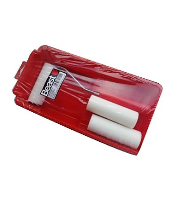 Kempininių dažymo volelių rinkinys su vonele – HD-FOAM CUV-30CM HNDL:25CM, 3 × 100 mm, 3 vnt.