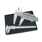 Nerūdijančiojo plieno slankmatis plastikiniame dėkle, 150 mm, 0,02 mm, INOX