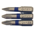 Kryžminiai atsuktuvų antgaliai, S2 plienas, 3× PZ1–2–3