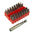 Magnetinių atsuktuvų antgalių rinkinys su laikikliu, CR-V, 33 vnt. (PZ × 7, PH × 7, SL × 5, HEX × 6, TORX × 7)