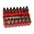 Magnetinių atsuktuvų antgalių rinkinys su laikikliu, CR-V, 33 vnt. (PZ × 7, PH × 7, SL × 5, HEX × 6, TORX × 7)