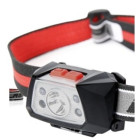 Įkraunamas LED galvos žibintuvėlis su jutikliu, 3 režimai, 3 W + 2 raudoni LED, 900 mAh, USB