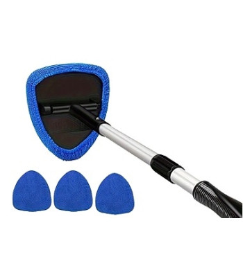 Teleskopinis automobilio langų valymo šepetys su mikropluošto šluostėmis, TELESCOPIC +3 PADS