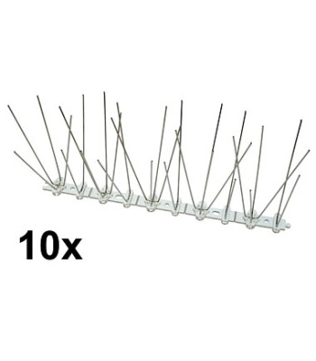 Paukščių atbaidymo spygliai, išdėstymas 2-4-2-4, 10 × 25 cm, plotis 8 cm, aukštis 11,5 cm