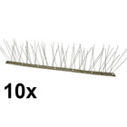 Paukščių atbaidymo spygliai su nerūdijančiojo plieno pagrindu, spyglių išdėstymas 6-4-6-4, 10 × 50 cm, plotis 8,5 cm, aukštis 11,8 cm