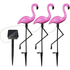 Sodo lempų rinkinys – flamingai, 3 vnt.