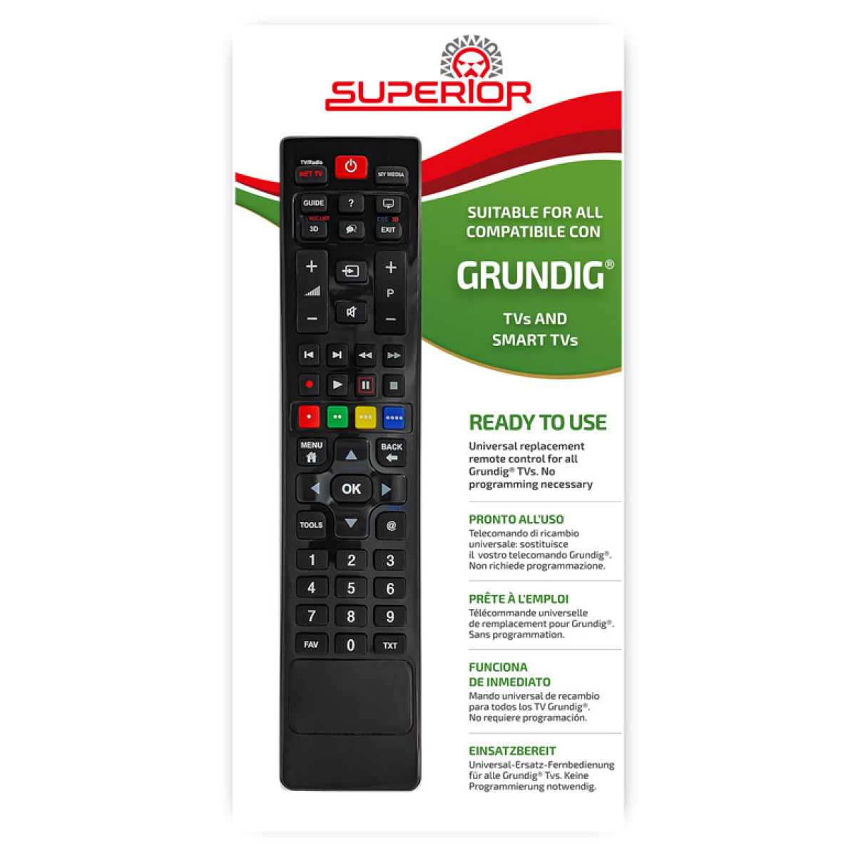 Universalus nuotolinio valdymo pultas, skirtas Grundig TVs
