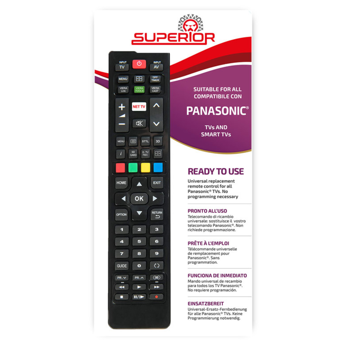 Universalus nuotolinio valdymo pultas, skirtas Panasonic TVs