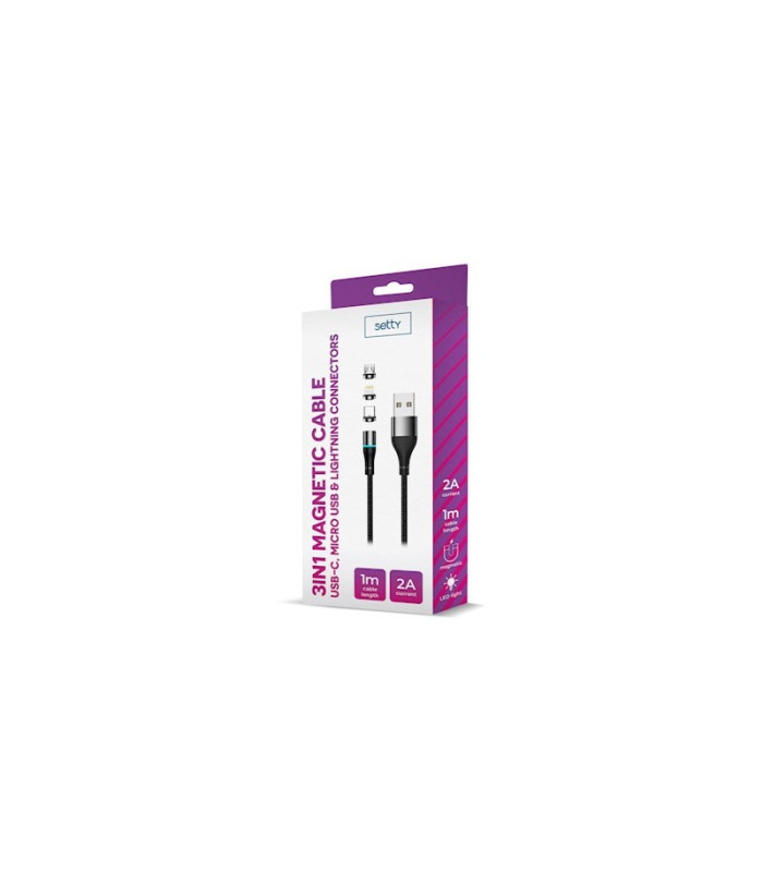 USB magnetinis kabelis 1m 2A