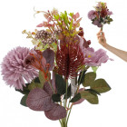 Bukiet kwiatów - pudrowy róż - 32 cm