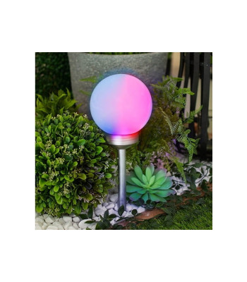 Lampa solarna - kula RGB 4 LED 20 cm