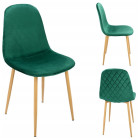 Krzesło VIGO tapicerowane welurowe zielone