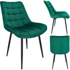 Krzesło MISTY tapicerowane welurowe zielone