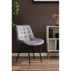 Krzesło MISTY tapicerowane welurowe szare