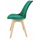 Krzesło BARI tapicerowane welurowe zielone