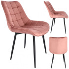 Krzesło MISTY tapicerowane welurowe różowe