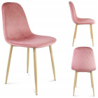 Krzesło VIGO tapicerowane welurowe różowe