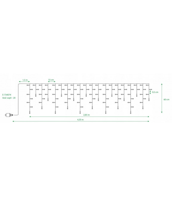 Kurtyna świetlna SOPLE 100LED MULTIKOLOR lampki