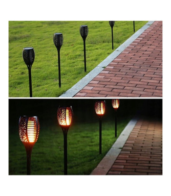 Lampa solarna - pochodnia 54 LED efekt płomieni 78 cm