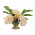 Kompozycja nagrobna stroik - chryzantemy kremowe - 3 kwiaty