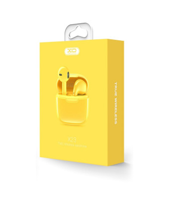 XO Bluetooth ausinės X23 TWS geltonos spalvos